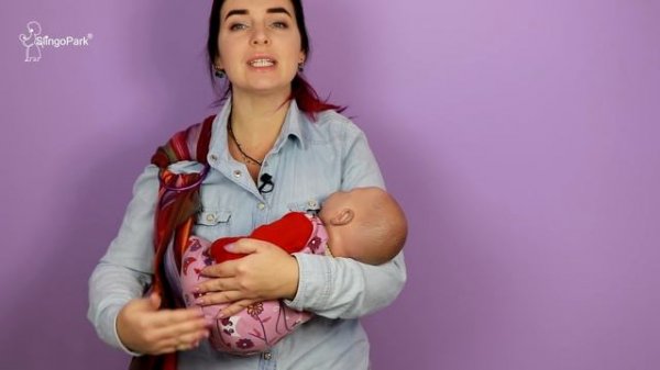 Слинг с кольцами для новорождённого - "Колыбелька" горизонтальное положение - Слингопарк