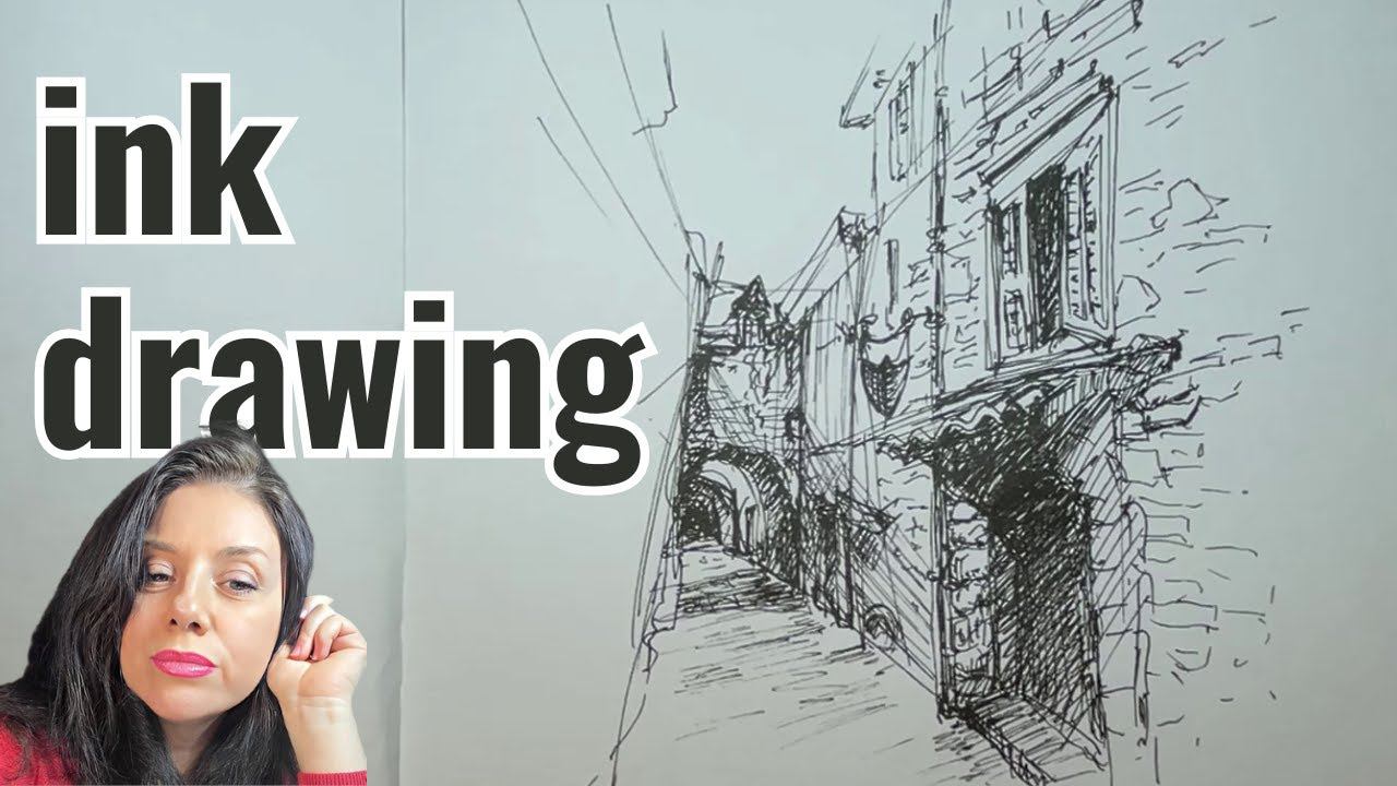 Ink Drawing. Architectural sketching. Sketch in Italy #pendrawing #sketch #urbandrawing смотреть онлайн