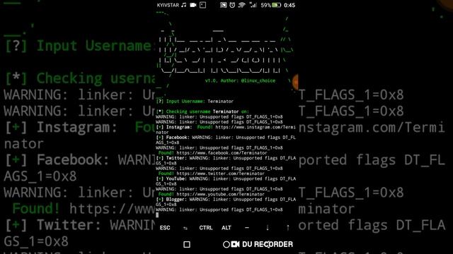 Поиск по никнейму через Termux смотреть онлайн
