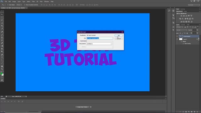 How to Create Simple 3D Text In Photoshop! смотреть онлайн