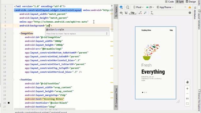 Onboarding Screen Android Studio - Animation in Android Studio - Part 2- Sizzling Bites смотреть онлайн