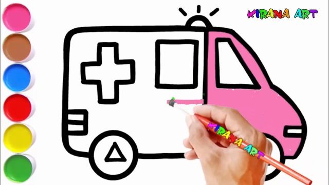 Drawing Ambulance Car, How To Draw A Car смотреть онлайн