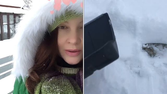 Первый визит на дачу - показываю сколько снега на даче - зима / снег - ASMR смотреть онлайн