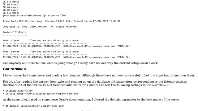 Databases: Oracle 19c database instance doesn't register with listener смотреть онлайн