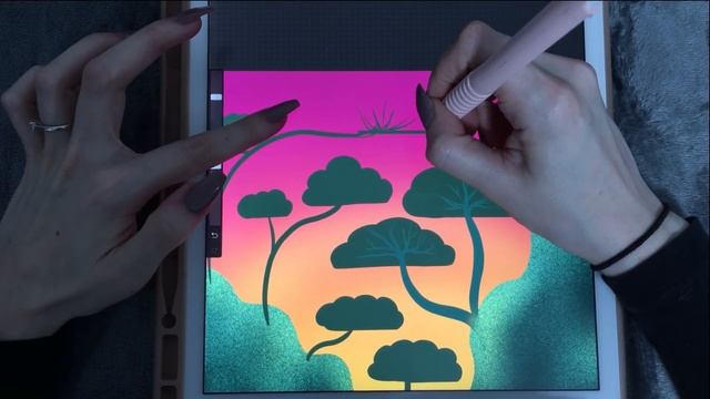 ASMR - Painting in Procreate - Close Whispering - iPad writing Sounds - Pencil Sounds смотреть онлайн
