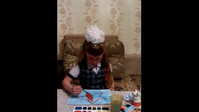 Гузеева Соня 6 лет,нарисую открытку к Дню Победы! смотреть онлайн