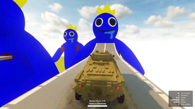 CARS Vs 1000 BLUE RAINBOW FRIENDS (Teardown Mods)