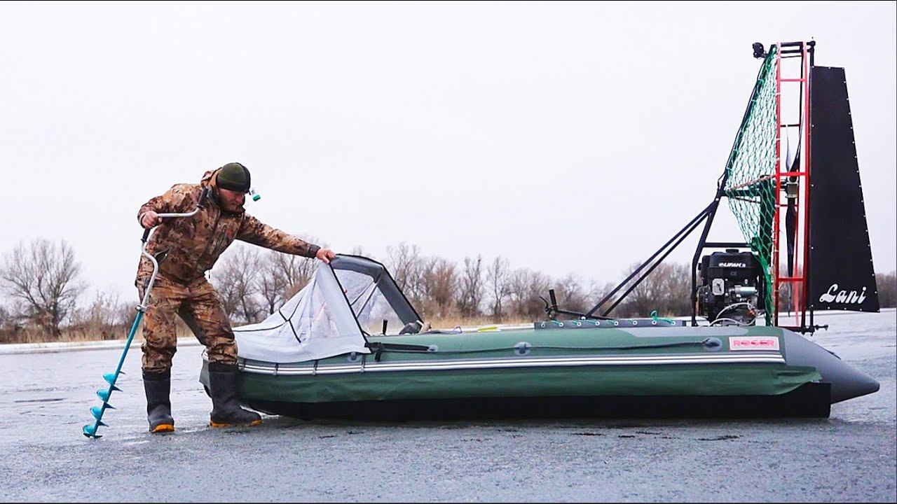 РЫБАЛКА, ВОБЛА ПОШЛА. АЭРОЛОДКА - МЕЧТА СБЫЛАСЬ! Последний лёд. Попал на выход астраханской воблы. смотреть онлайн
