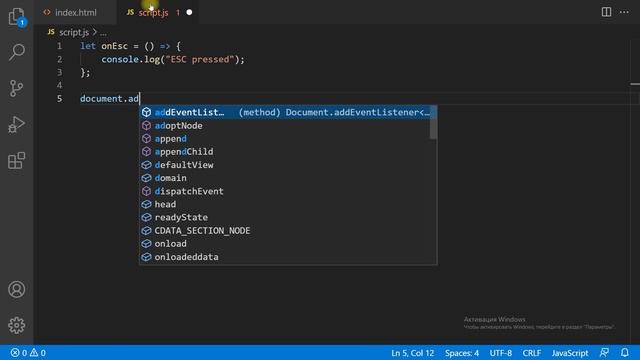 JavaScript How to check if the Escape button pressed? смотреть онлайн