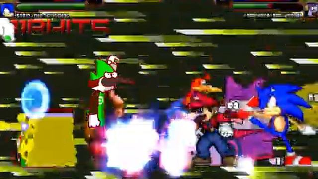 (M.U.G.E.N Battle Enemies of Fear) Team Super Mario Vs Team SpongeBob 4v4 Simul смотреть онлайн