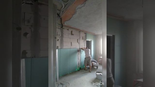 Монтаж ГКЛ на клей перлфикс. стена с дверью "пеналом" смотреть онлайн
