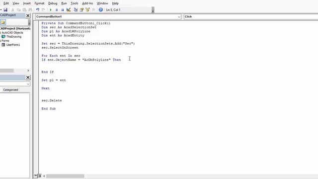 Autocad VBA Programlama 1(Seçilen Polyline ,line ve arc objelerinin uzunluklar toplamını bulma) смотреть онлайн