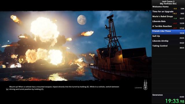 Just Cause 3 Sky Fortress DLC speedrun RTA 40:00