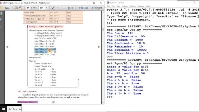 +2 CS Python Part 3 Operators - Arithmetic, Relational or Comparative, Logical смотреть онлайн