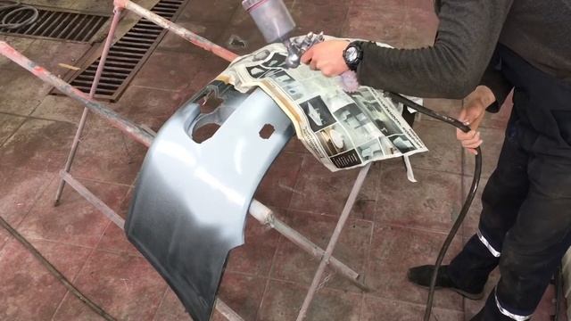 Покраска бампера своими руками за 1 день!Шпаклевка-Грунтовка.Nissan Almera. смотреть онлайн