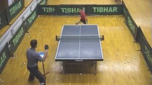 Настольный теннис. Тренировка  с бкм