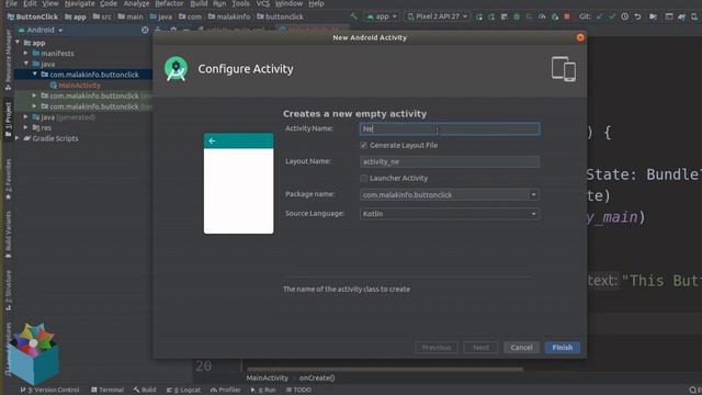 How to Button Click Kotlin/How to open new Activity in Kotlin/how to make android app in Kotlin смотреть онлайн