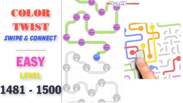 Color Twist Swipe & Connect | EASY | Level 1481 - 1500 Walkthrough | SkillGameWalkthrough смотреть онлайн