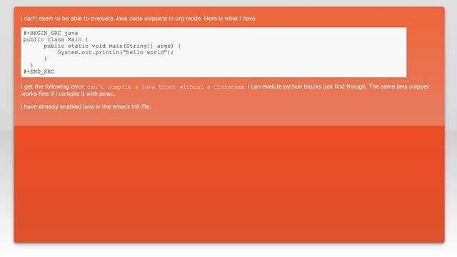 Execute Java code block in org mode смотреть онлайн