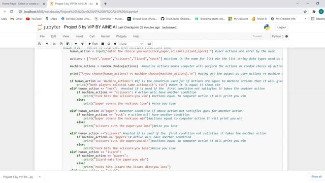 Rock Paper Scissor game in Python смотреть онлайн