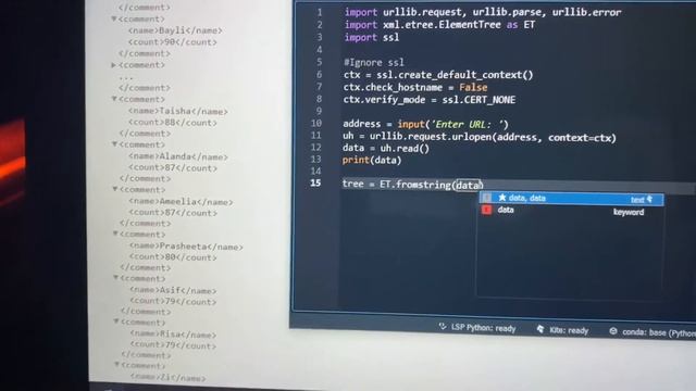 Using python to access web data: extracting data from xml смотреть онлайн