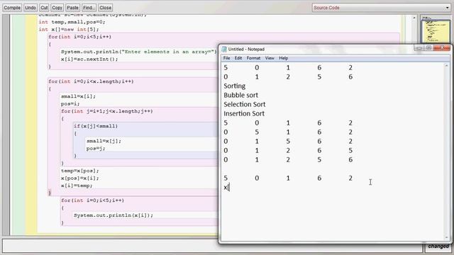 Selection Sort in Java смотреть онлайн