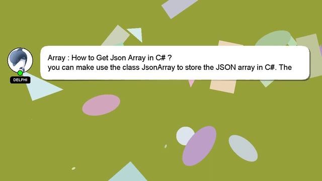Array : How to Get Json Array in C# ? смотреть онлайн