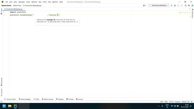 Automate WhatsApp Message Using Python | Hack WhatsApp | Learnex Point смотреть онлайн