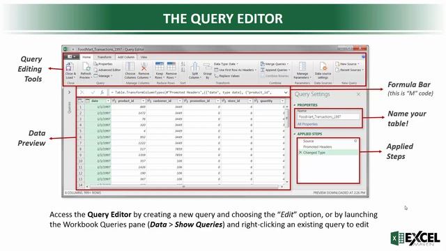 Microsoft Excel - Intro to Power Query, Power Pivot & DAX : The Query Editor смотреть онлайн