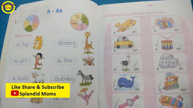 UKG English Printed Notebook With Practice And Test Worksheets