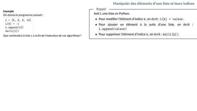 Comment manipuler les éléments d'une liste en Python ? смотреть онлайн