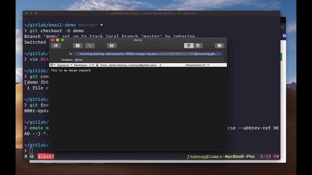 Demo: create a merge request via email with a patch file смотреть онлайн