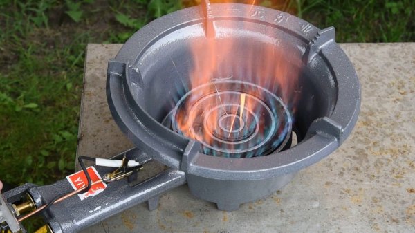 Газовая горелка 30 кВт, 2 контура. Первый тест.