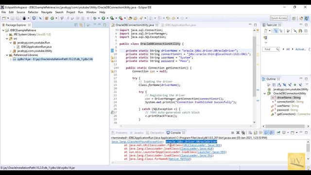 clarification of JDBC connection and Fetch data from database table using ORACLE | Java by PJ | смотреть онлайн