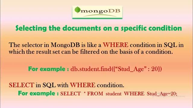 Selection Operation on MongoDB Database | Querying Operation in MongoDB смотреть онлайн