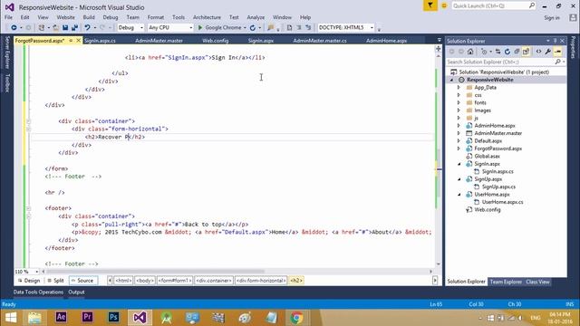 Responsive Website - ASP .NET & Bootstrap - Part 12 - Forgot Password - Form Designing смотреть онлайн