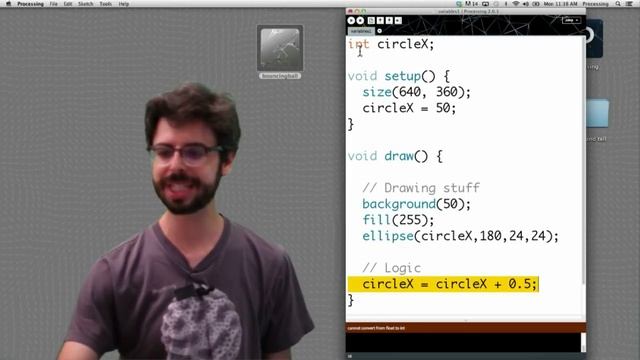 4.2: Incrementing a Variable - Processing Tutorial смотреть онлайн
