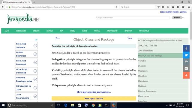 Describe the principle of Java class loader.
| javapedia.net смотреть онлайн