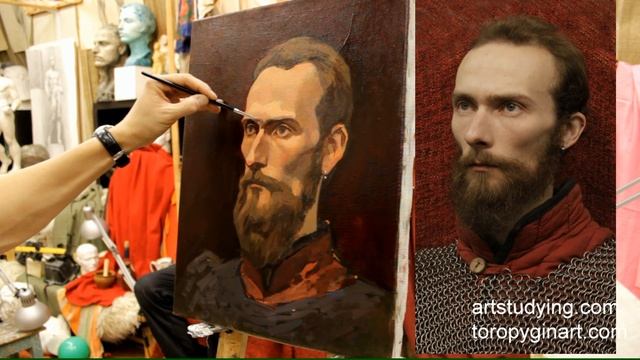 Портрет бородатого (8) - Обучение живописи. Портрет, 43 смотреть онлайн
