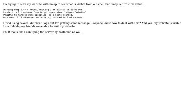 nmap unable to split netmask from target expression смотреть онлайн