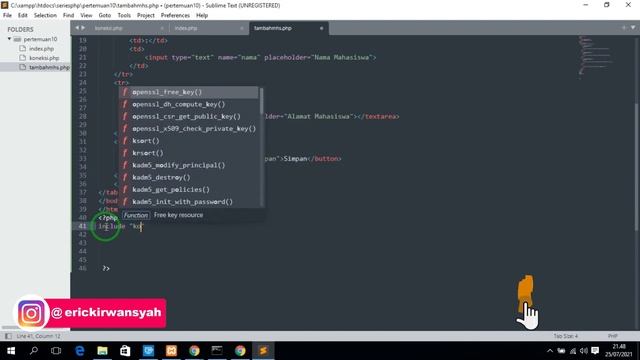 14. BELAJAR PHP UNTUK PEMULA - CREATE DATA смотреть онлайн