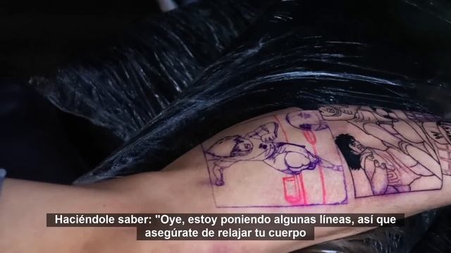 IM WAY OUT OF MY COMFORT ZONE ? anime tattoo by mr. Reyes ink tattoo tutorial смотреть онлайн