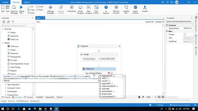 UiPath RPA - check whether the given element is exists in an array or not ? смотреть онлайн