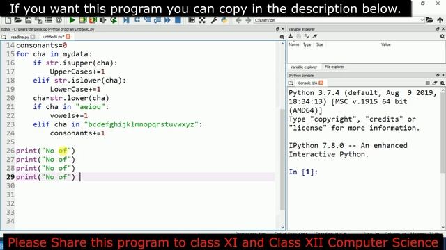 Python program no2/Count number of Vowels/Consonants/Uppercases/Lowercase/Easy Step to do смотреть онлайн
