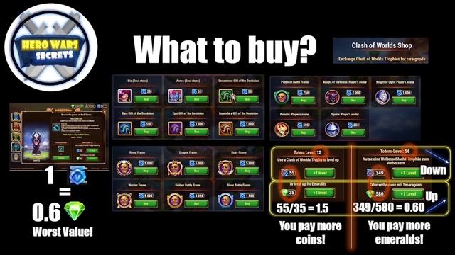 Blue Coins & COW Shop Guide | Clash of Worlds | Hero Wars Secrets смотреть онлайн