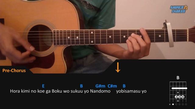 Kimi no Namae - Tate no Yuusha no Nariagari Ending (Chords) Acoustic Guitar Lesson [Tutorial + TAB] смотреть онлайн