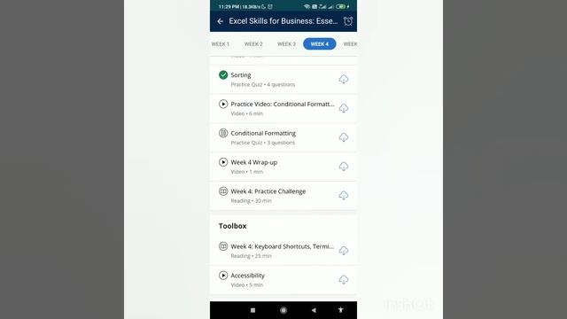 Coursera Excel Skills For Business: Essentials Week 4 Final Quiz Solutions