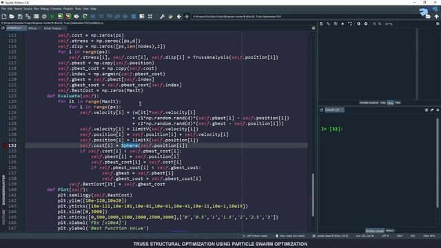 Size Optimization of Truss Structure using Particle Swarm Optimization in Python Code смотреть онлайн