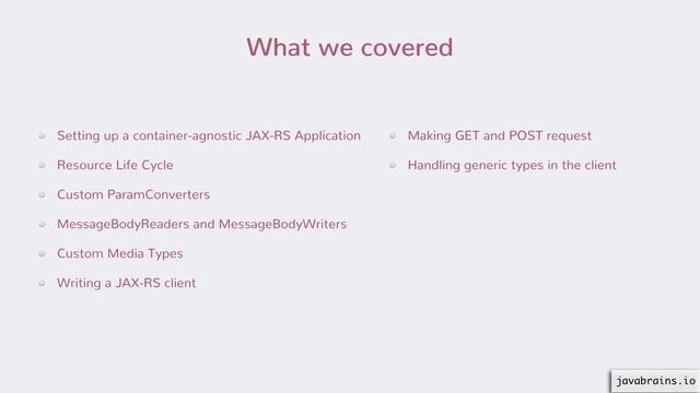 Advanced JAX-RS 27 - Conclusion смотреть онлайн