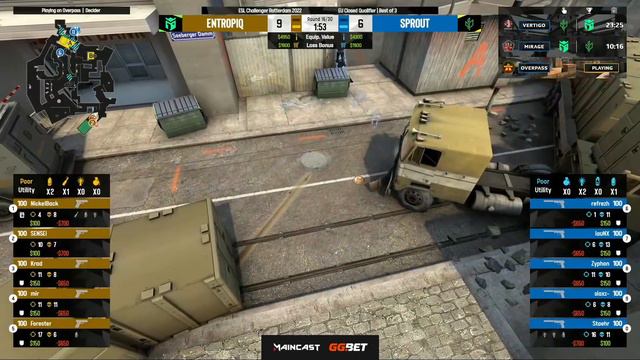 Sprout vs Entropiq | Map 3 Overpass | ESL Challenger Rotterdam 2022 Europe СQ смотреть онлайн